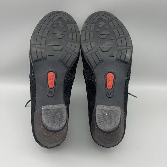 Wolky Boots Womens Size EU 38 Black Shimmer Lace Up Ankle Block Heel Booties - Picture 9 of 13